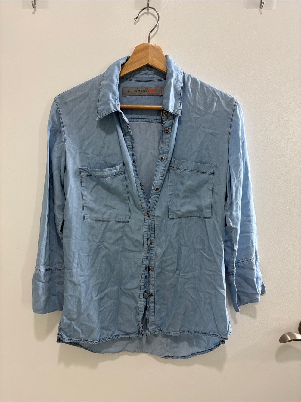 Vitamin A Light Blue Chambray Button-Down Shirt